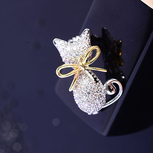 SBC002 日韓萌系貓咪蝴蝶結襯衫胸針